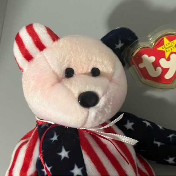 Ty Beanie Babies Spangle the Bear Pink Face Plush 1999 NWT Retired - Picture 4 of 8